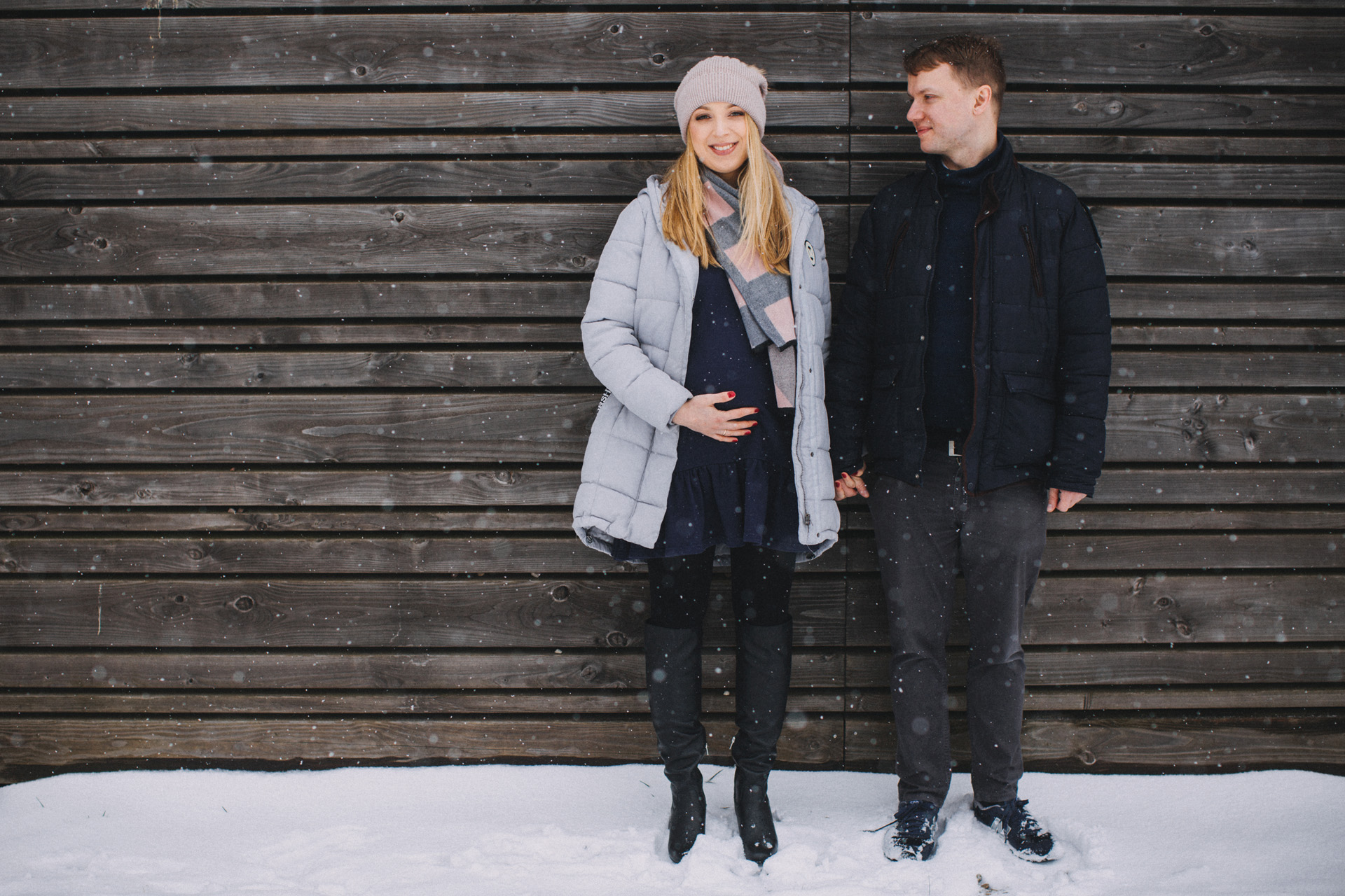 zimowa sesja ciążowa